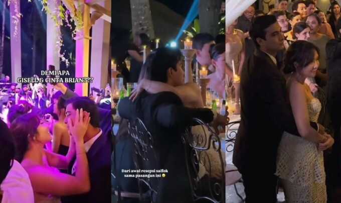 Gisel saat tercyduk bermesraan dengan pacar di pernikahan Lunay Maya dan Maxime.