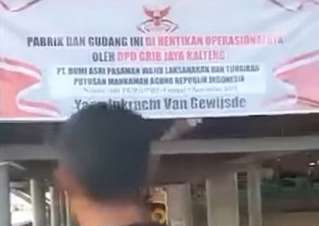 Tangkapan layar Grib Jaya Kalteng segel PT BAP di Barsel.