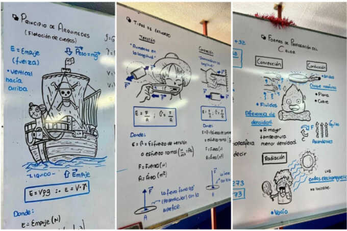 Seorang guru fisika di Meksiko menggabungkan konsep-konsep fisika dengan karakter dan adegan dari anime populer One Piece.