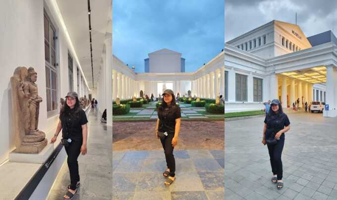 Wartawan Kalteng Pos saat berkunjung ke Museum Nasional di Jakarta Pusat.