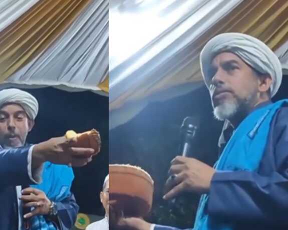 Habib lelang kue. SCREENSHOOT VIDEO