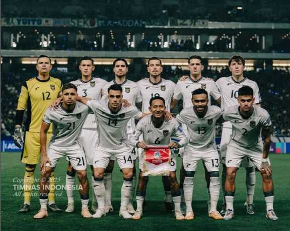 Skuad Timnas Indonesia saat menghadapi Timnas Jepang pada Kualifikasi Piala Dunia 2026, Selasa 10 Juni 2025. (Sumber: Instagram @timnasindonesia)