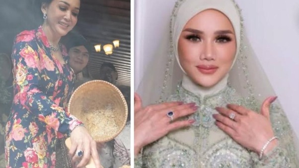 Maia Estianty dan Mulan Jameela sama-sama pakai perhiasan Blue Sapphire.
