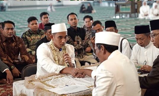 Rizky Ridho saat proses ijab kabul.
