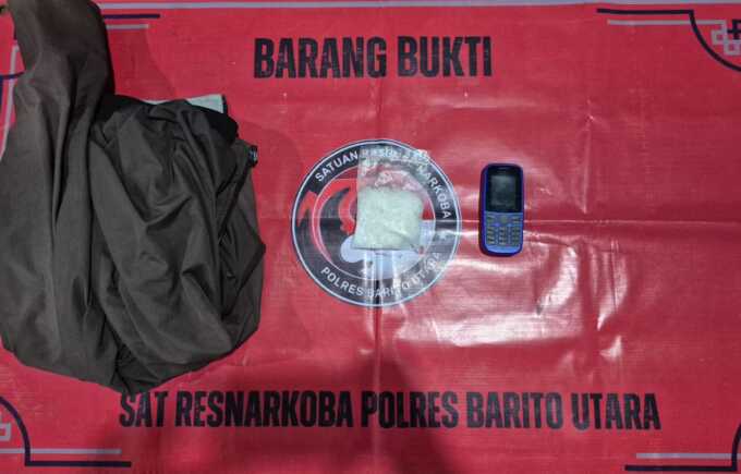 BARANG BUKTI: Satuan Reserse Narkoba Polres Barito Utara berhasil menggagalkan peredaran narkotika jenis sabu seberat 54,80 gram, belum lama ini. HUMAS