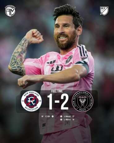 Lionel Messi membuat brace pada laga lanjutan MLS 2025 di Stadion Gillette, Kamis 10 Juli 2025. Inter Miami menaklukkan tuan rumah New England Revolution dengan skor 1-2. (Sumber: Instagram @intermiamicf)
