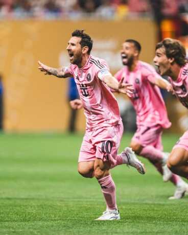 Lionel Messi berselebrasi usai mencetak gol untuk timnya pada ajang Piala Dunia Antarklub 2025. (Sumber: Instagram @leomessi)