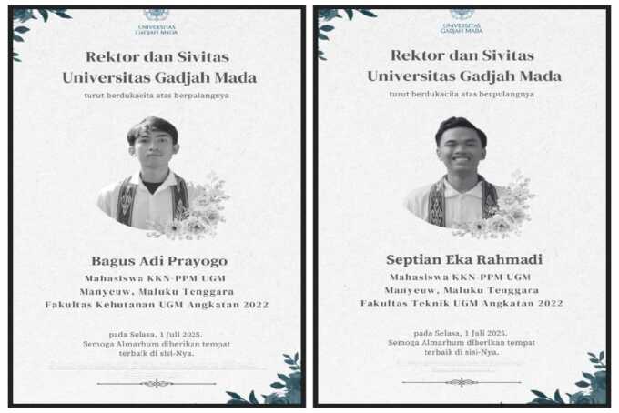 Dua mahasiswa UGM meninggal dunia saat KKN.