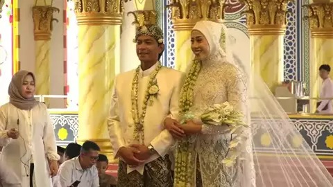 Prosesi akad nikah Megawati dan Dio Novandra.