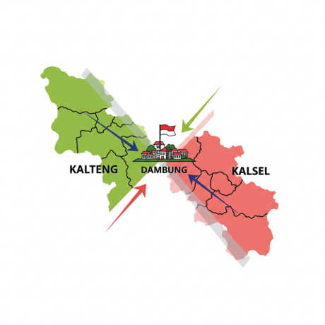 Ilustrasi gambar sengketa wilayah Desa Dambung antara Kalteng dan Kalsel.