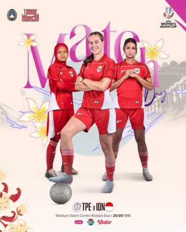 Timnas Putri Indonesia akan berhadapan dengan Taiwan pada matchday 3 Grup D Kualifikasi Piala Asia Wanita 2026, di Indomilk Arena, Tangerang, Sabtu (5/6/2025). (Sumber: Instagram @timnasindonesia)