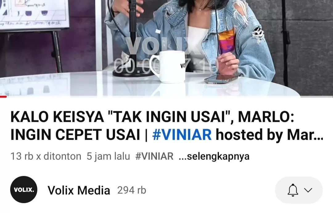 Keisya Levronka di podcast Volix Media (Foto : Tangkapan Layar Youtube Volix Media).