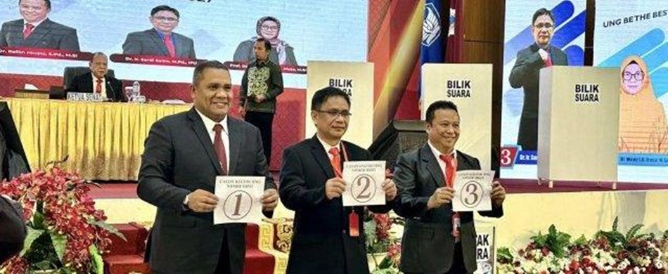 Suasana sidang Senat Universitas Negeri Gorontalo saat menetapkan 3 nama bakal celon rektor UNG periode Periode 2023 - 2027 (istimewa)