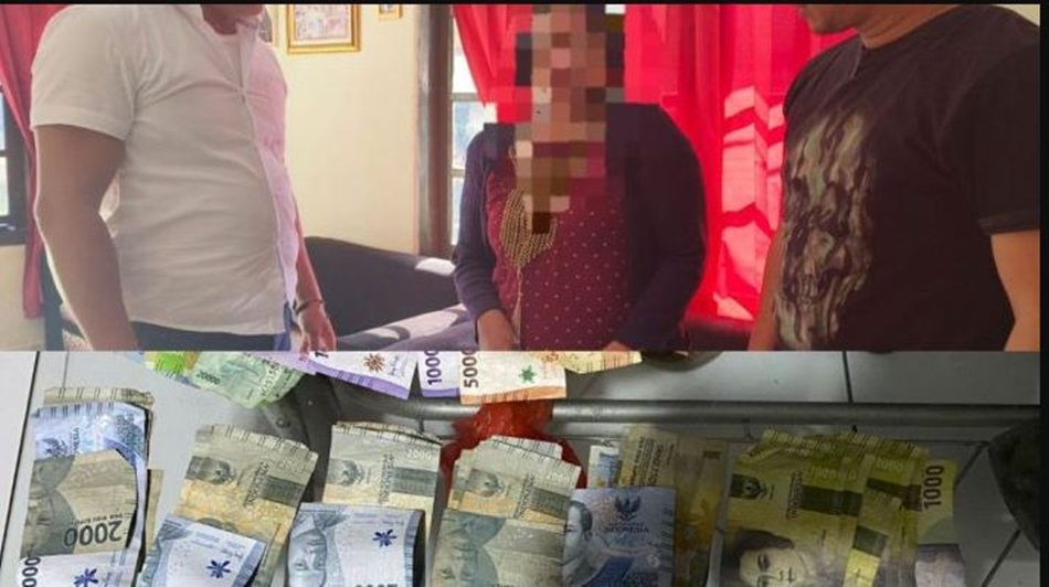 Dua Pelaku Judi Togel Online dan barang bukti yang berhasil diamankan aparat kepolisin (hms-pol)