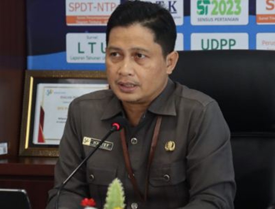 Kepala Badan Pusat Statistik Provinsi Gorontalo Mukhamad Mukhanif pada Press Rilis pertumbuhan ekonomi,(humas)