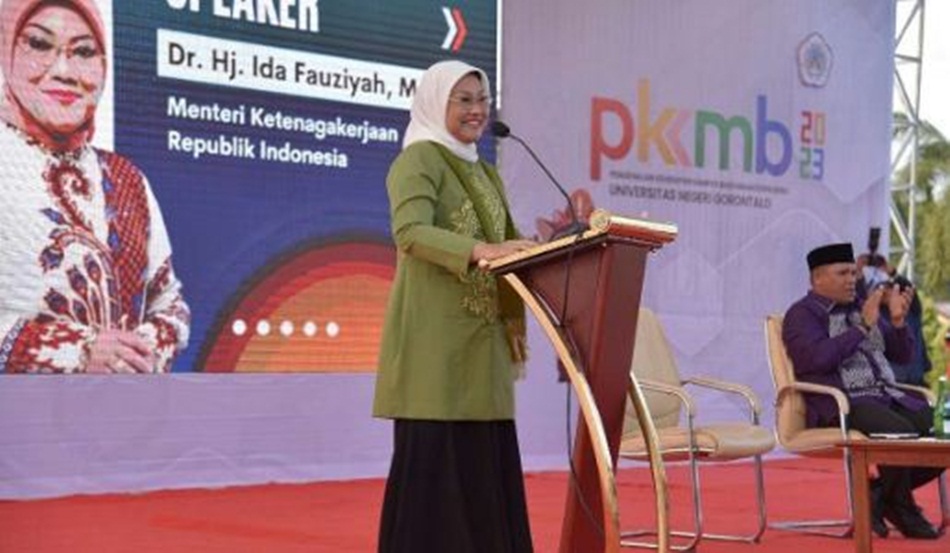 Menteri Ketenagakerjaan (Menaker) Ida Fauziyah mengunjungi UNG Gorontalo,(Istimewa)