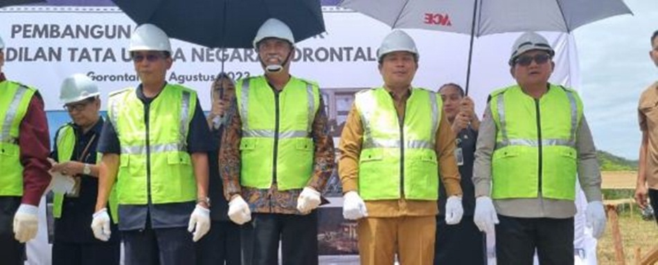pencanangan pembangunan kantor Baru PTUN Gorontalo oleh Penjabat Gubernur Ismail Pakaya (hms-Kmfo)