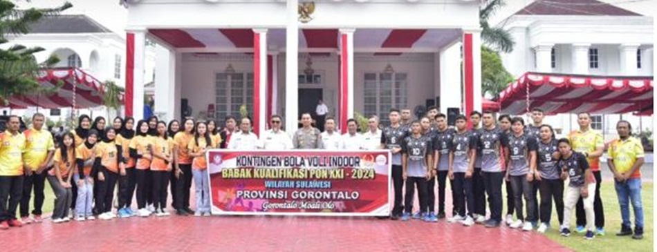 Atlet bola voli yang akan bertanding pada Pra Pekan Olahraga Nasional (PON) di Parigi Moutong, Sulawesi Tengah. (Foto &ndash; Nova)