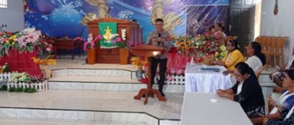 Pelaksanaan Program Quick Wins Presisi, Polres Pohuwato menggelar Minggu Kasih di sejumlah Gereja(Hms-pol)