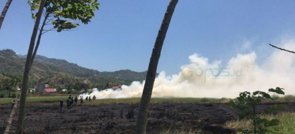 Kebakaran lahan di Kelurahan Libuo, Kecamatan Dungingi, Kota Gorontalo (isitmewa)