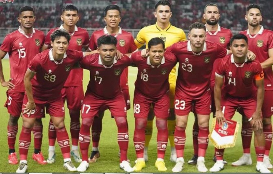 Kesebelasan pemain timnas Indonesia yang berhasil mendapatkan skor 2-0 saat menghadapi Turkmenistan (Instagram:  @timnas.indonesia)