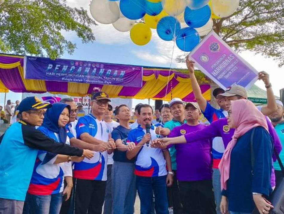Pencanangan Peringatan Hari Perhubungan Nasional (Harhubnas) tingkat Provinsi Gorontalo di Lapangan Taruna Kota Gorontalo,  Minggu (10/9/2023). (Foto &ndash; Winda)