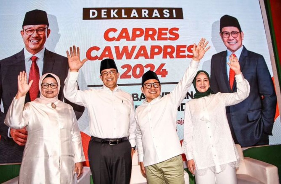 Anies bersama Cak Imin. Mantan istri Ahok, Veronica Tan mengaku senang dengar pidato kebangsaan Anies. (ist)