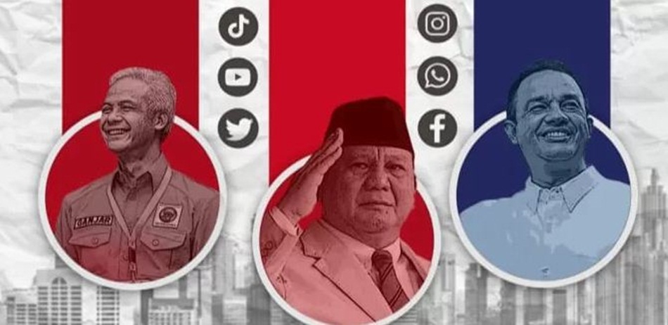 rilis terbaru terkait dengan dengan terkait dengan elektabilitas tiga nama kandidat calon presiden, yaitu Prabowo Subianto, Ganjar Pranowo, dan Anies Baswedan (F:istimewa)