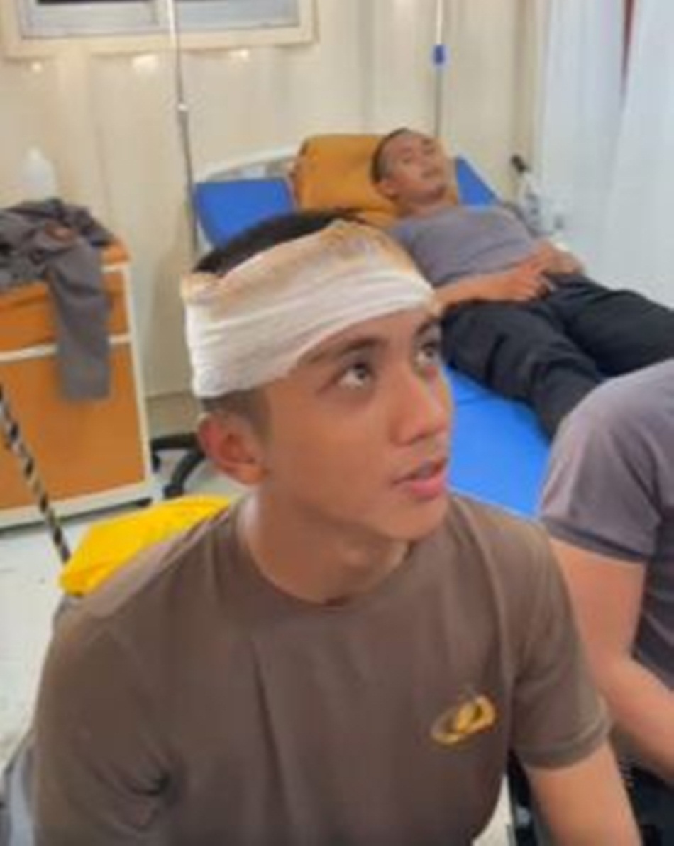 Sejumlah anggota Polisi yang dirawat saat demo berjung pembakaran kantor Bupati Pohuwato (F:ist)