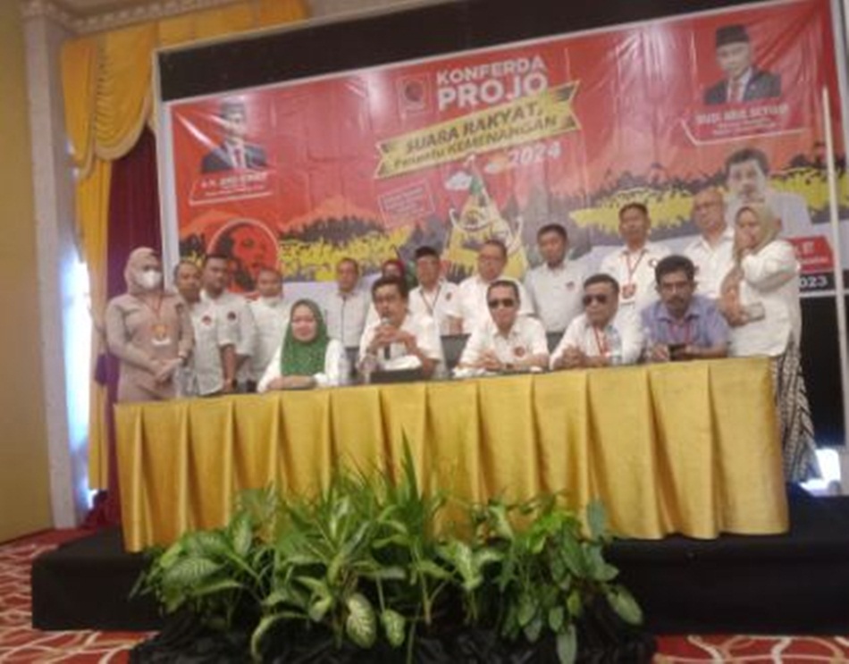Suasana Konferda Projo se Provinsi Gorontalo yang memutuskan Capfres dan Cawapres Prabowo-Gibran (F:istimewa)