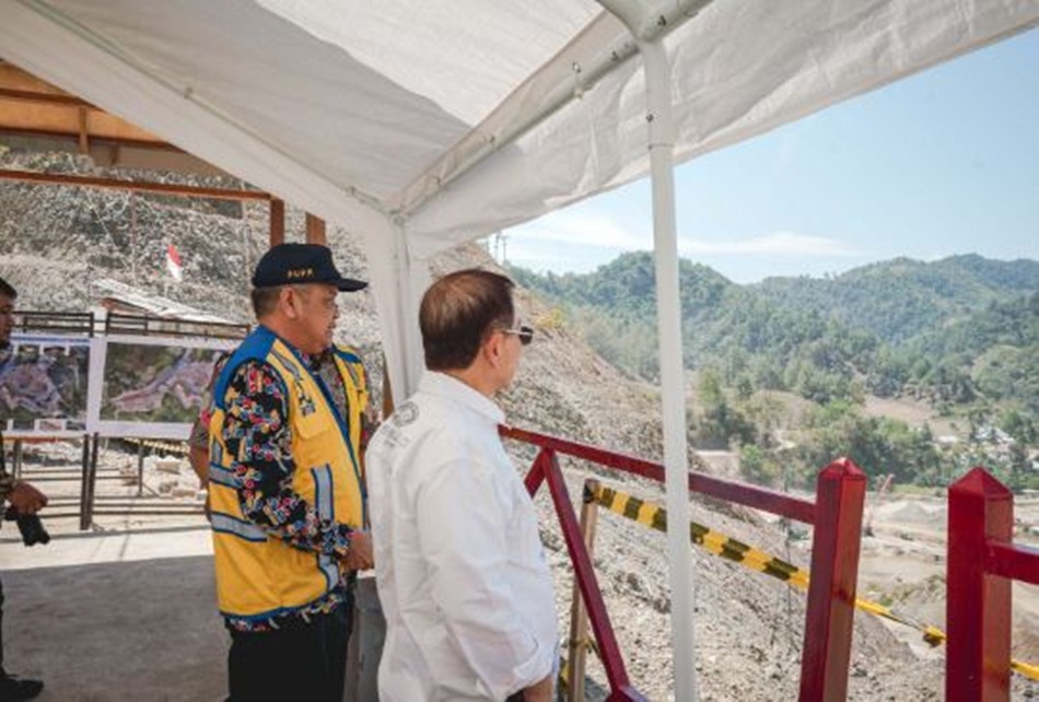 Menteri PPN /Kepala Bappenas tinjau pekerjaan Proyek Bendungan Bolango Ulu didampingii Kepala BWS Sulawesi II Gorontalo.(Istimewa)