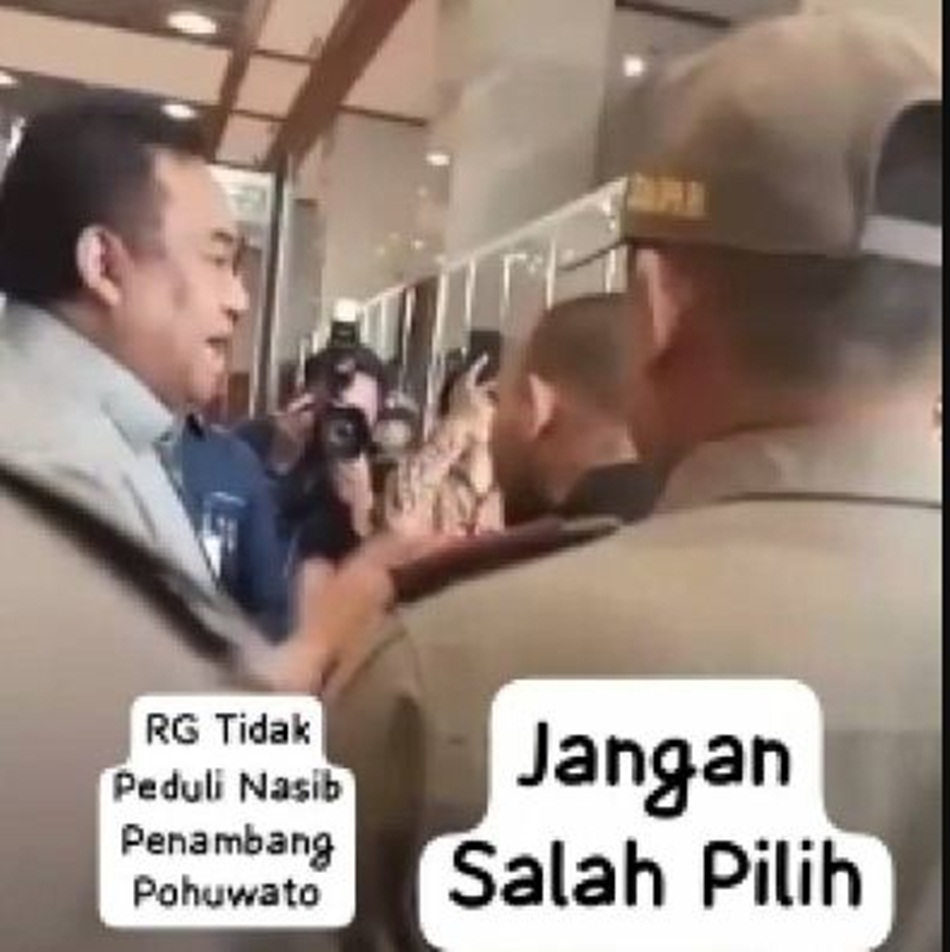Potongan video ketika Rachmat Gobel adu mulut dengan FPMG (F:istimewa)