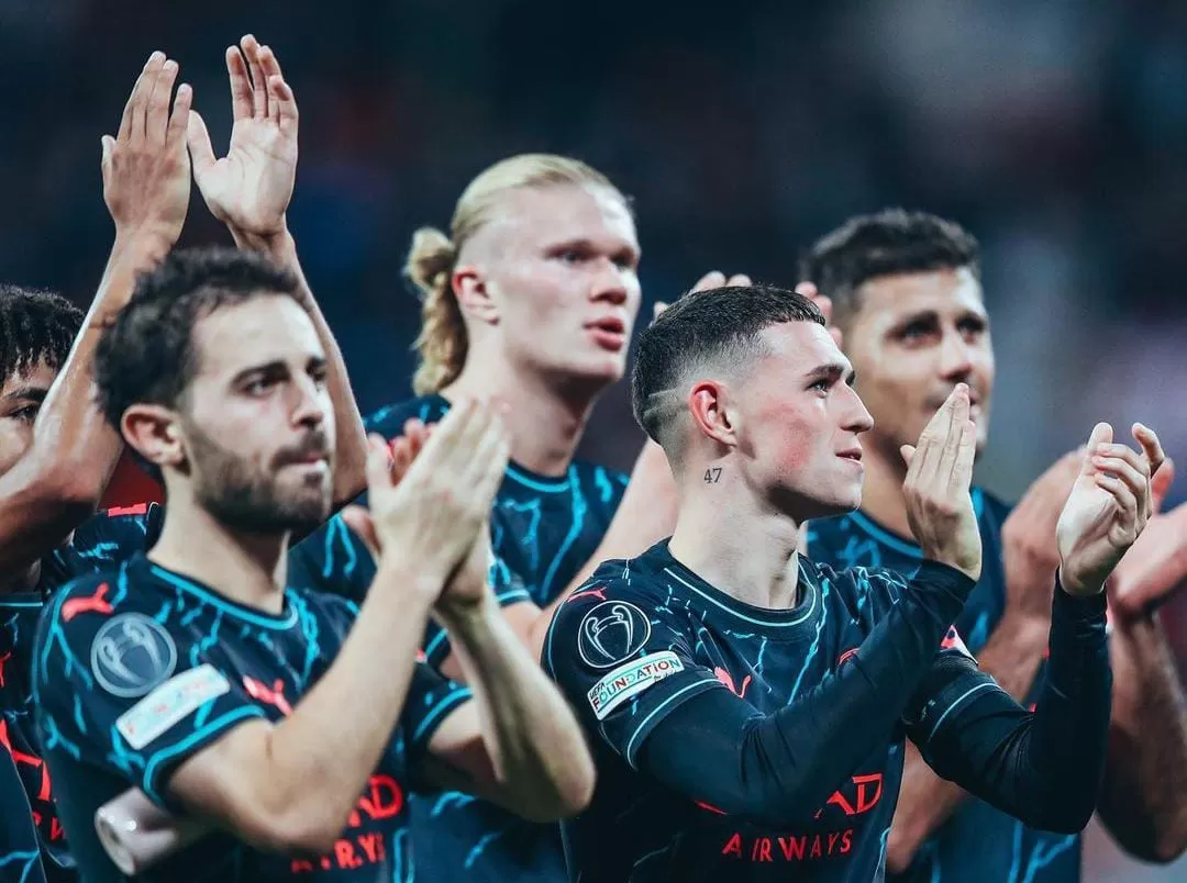 Pemain Manchester City saat laga melawan RB Leipzig di laga kedua UCL musim ini. (Akun resmi instagram Manchester City (@mancity)