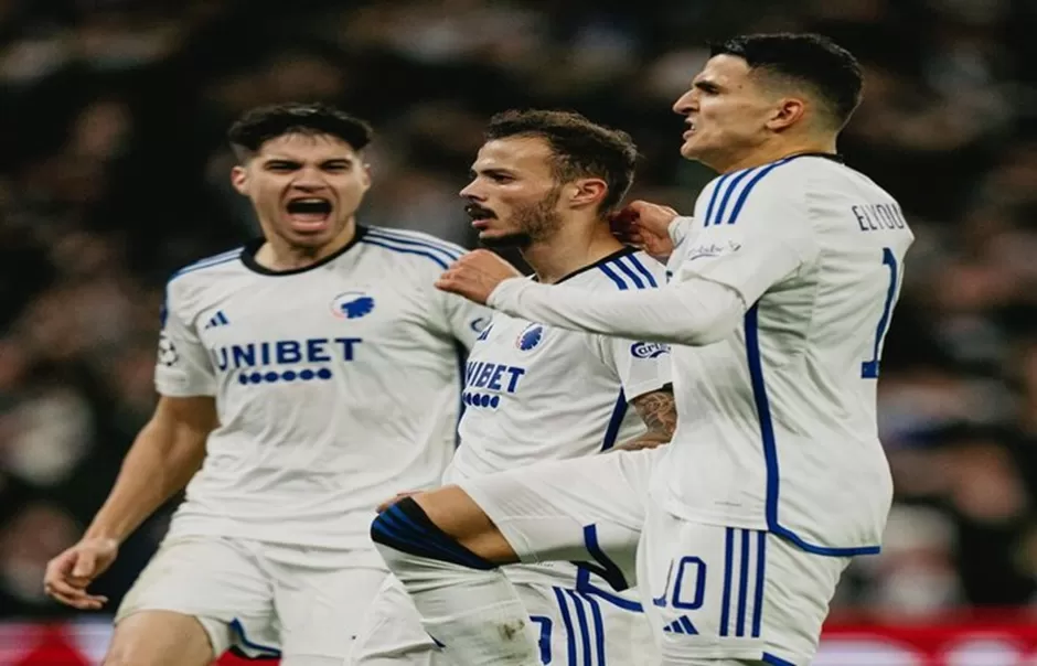 Selebrasi pemain Copenhagen usai mencetak gol ke gawang Manchester United. (Instagram (@fc_kobenhavn)