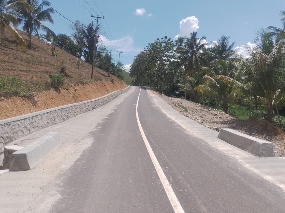 Pekerjaan jalan Pangea -Sari Tani yang sudah mencapai 100 persen selesai.(F:Istimewa)