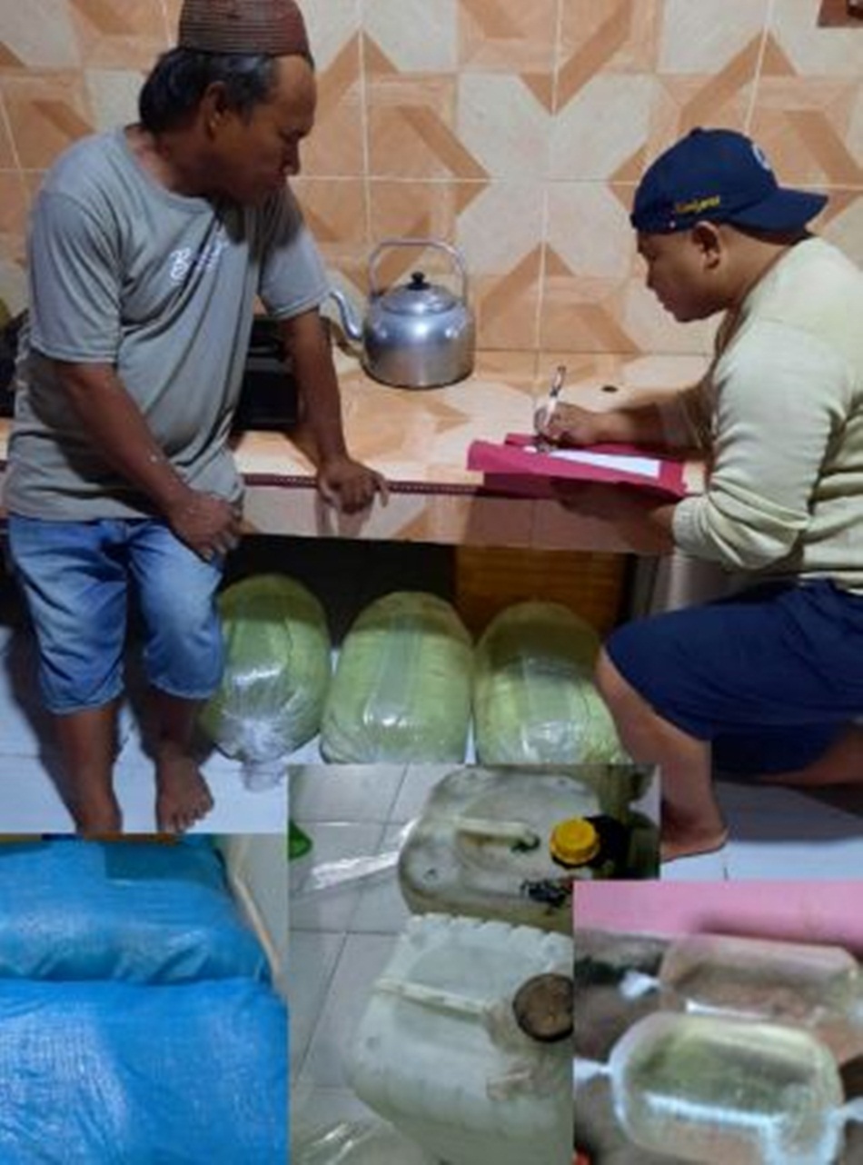 Barang bukti miras sebanyak 512 liter yang berhasil diamankan jajaran Satuan Narkoba Polres Boalemo.(F:Hms-pol)