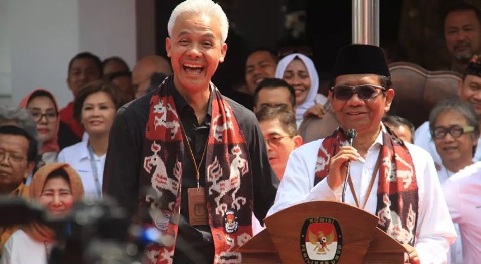 Pasangan Ganjar Pranowo dan Mahfud MD -- Pram/fajar