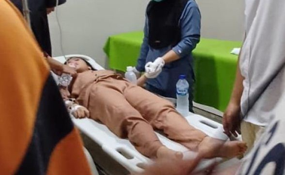 korban Mentari Mahmud saat menjalani perawatan di Rumah Sakit Zainal Umar Sidiki (RS-ZUS).(F:istimewa)