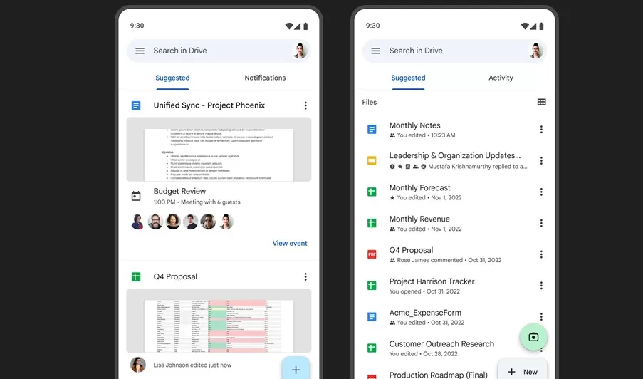 Beranda Google Drive di Android dan iOS mengalami perubahan. (FoneArena)
