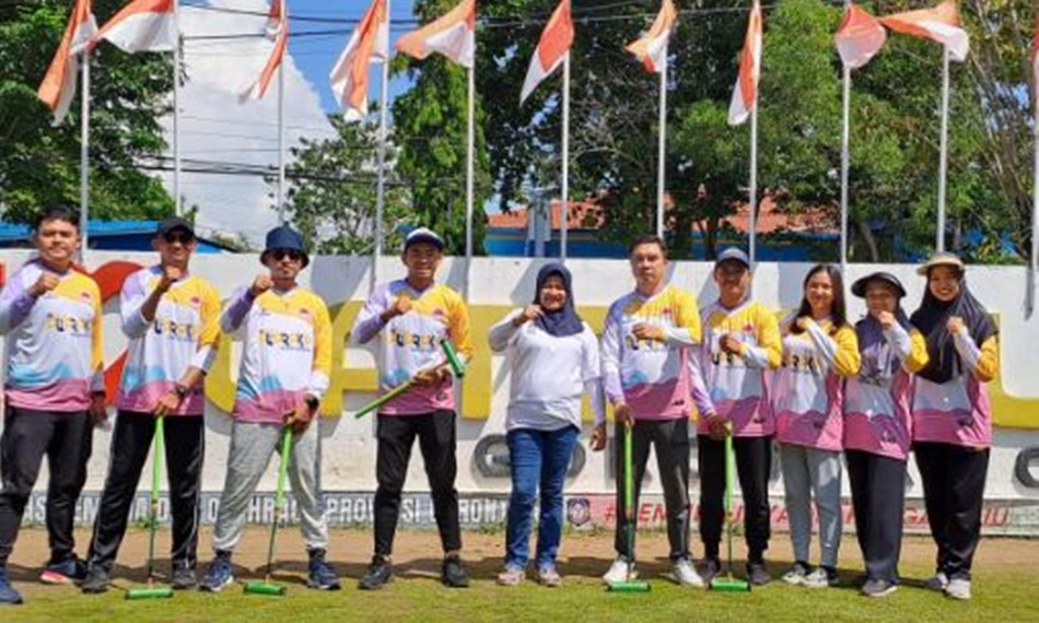 Dinas Pekerjaan Umum, Penataan Ruang, Perumahan dan Kawasan Permukiman (PUPR-PKP) Provinsi Gorontalo menjuarai turnamen Gate Ball tingkat Provinsi Gorontalo.(F:Kmfo)