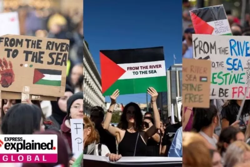 Foto protes Pro-Palestina dari Jerman, Yunani dan Italia (kiri ke kanan). (AP)