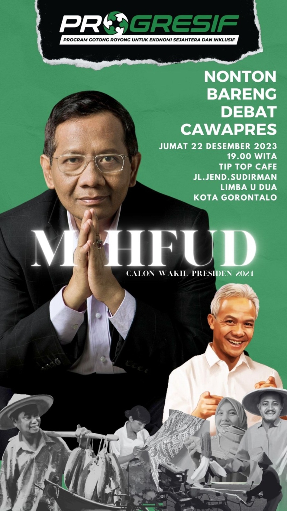 nonton bareng debat Cawapres digelar Progresif Gorontalo (F:dok)