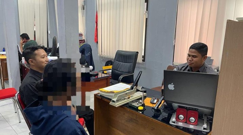 DPO Polresta Gorontalo Kota saat menjalani pemeriksaan di Polresta Gorontalo Kota (F:hms-pol)