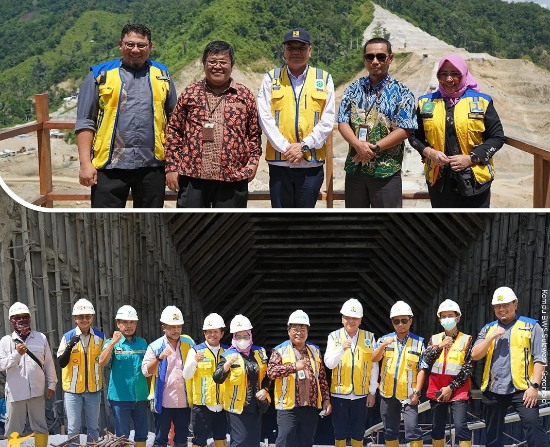 Suasana saat kunjungan KPNL dan KPPN di lokasi Bendungan Bulango Ulu (F:humas)