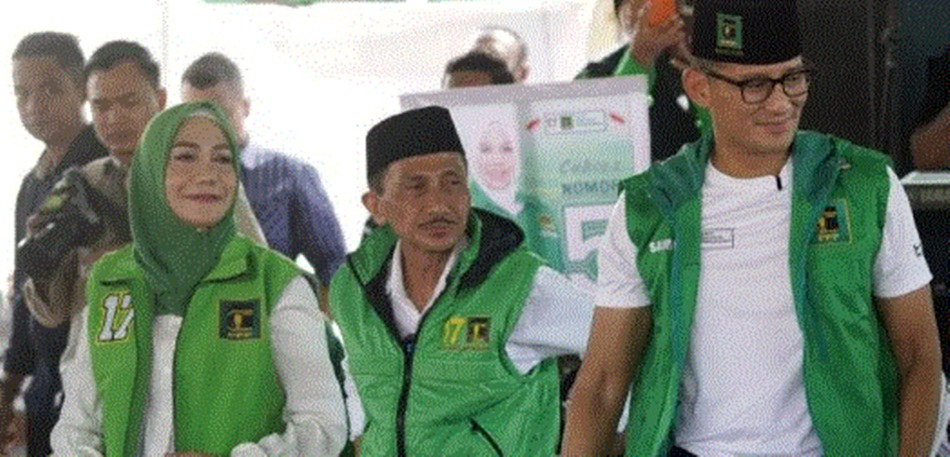 Ketua Bappilu PPP Sandiaga Uno saat kampanye di Gorontalo.(F:ist)