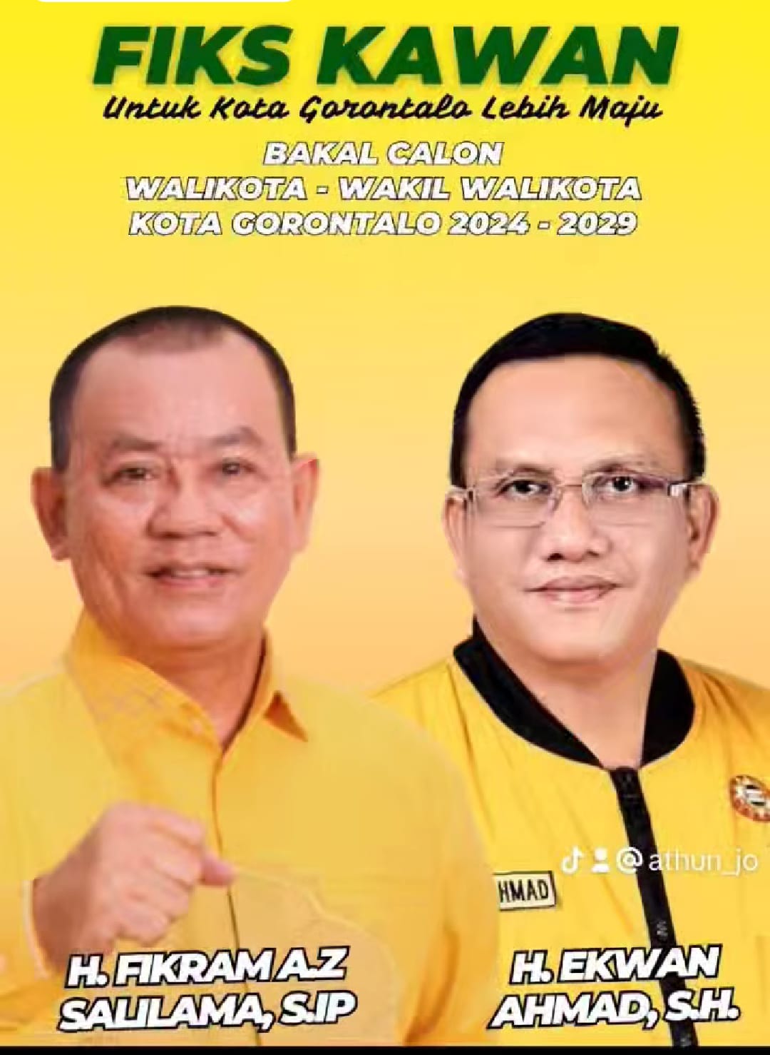 Fikram Salillama dan Anggota DPRD kota Gorontalo Ekwan Ahmad (Fiks Kawan).