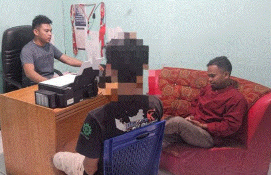 pemuda asal Palu Sulteng saat menjalani pemeriksaan  penyidik Polresta Gorontalo Kota.(F:hms-Pol)