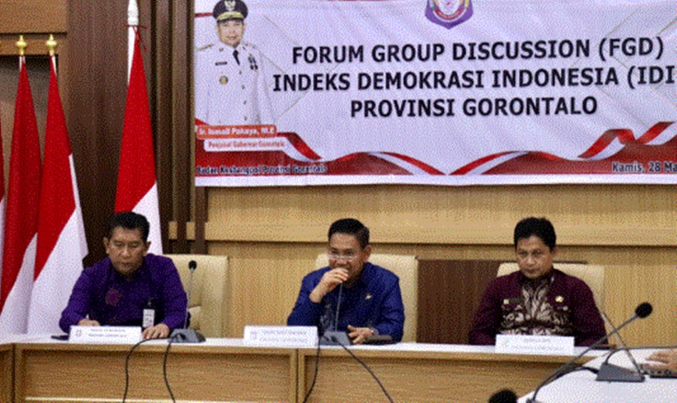 Badan Kesatuan Bangsa dan Politik (Kesbangpol) Provinsi Gorontalo saat menggelar DGT  IDI Tahun 2023 yang bekerja sama dengan Badan Pusat Statistik (BPS. (Foto &ndash; Vivi BPS)