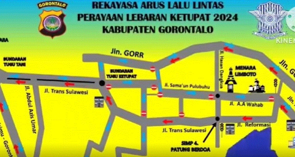 Rekayasan lalulintas yang dikeluarkan Polres Gorontalo (F:Hms-pol)