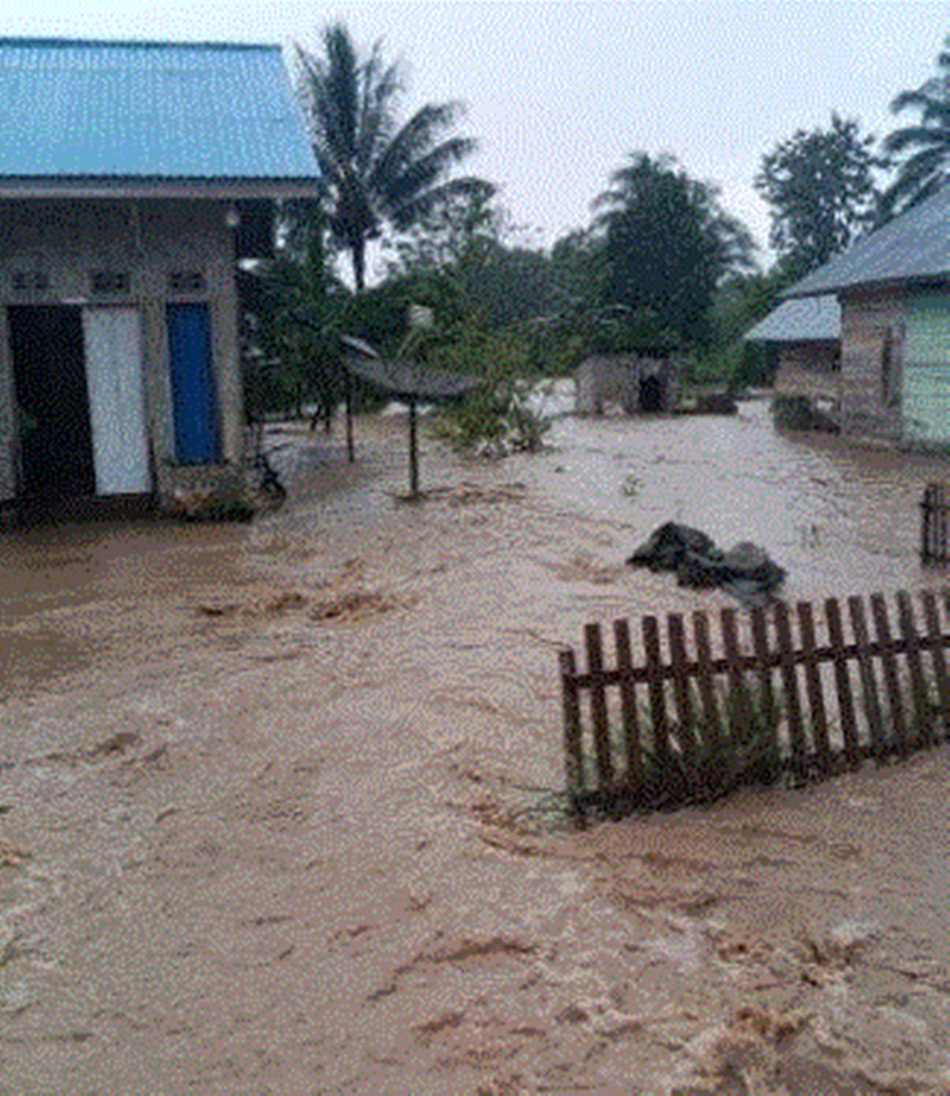 Suasana di lokasi terjjadinya banjir di Taluditi Kabupaten Pohuwato Gorontalo.(F:istimewa)